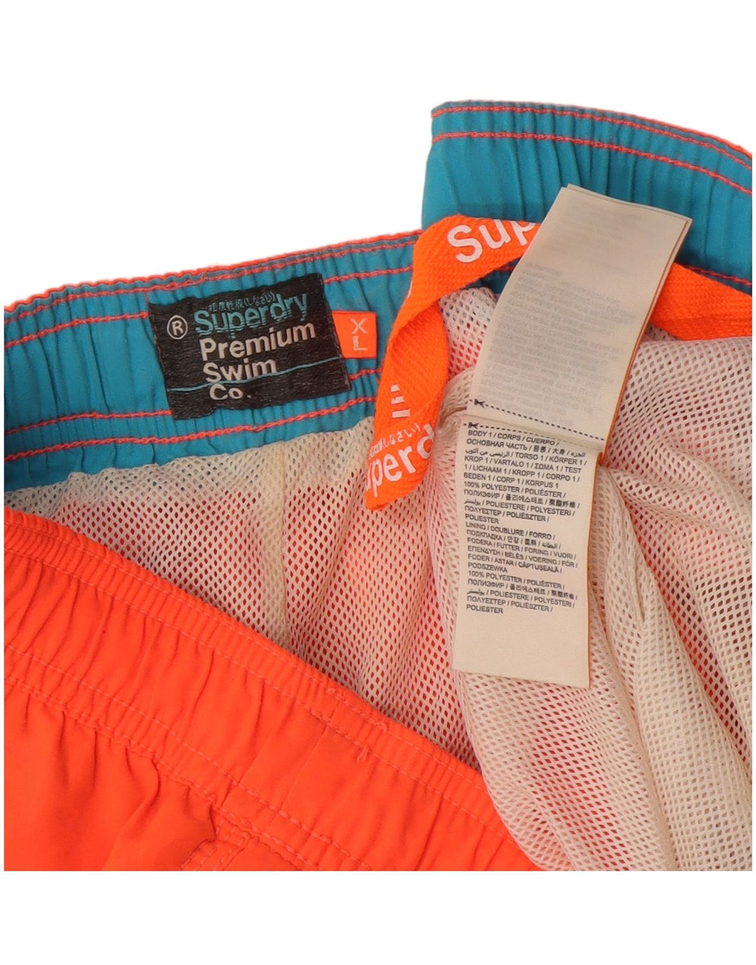 Superdry grafiske badeshorts til mænd XL orange polyester