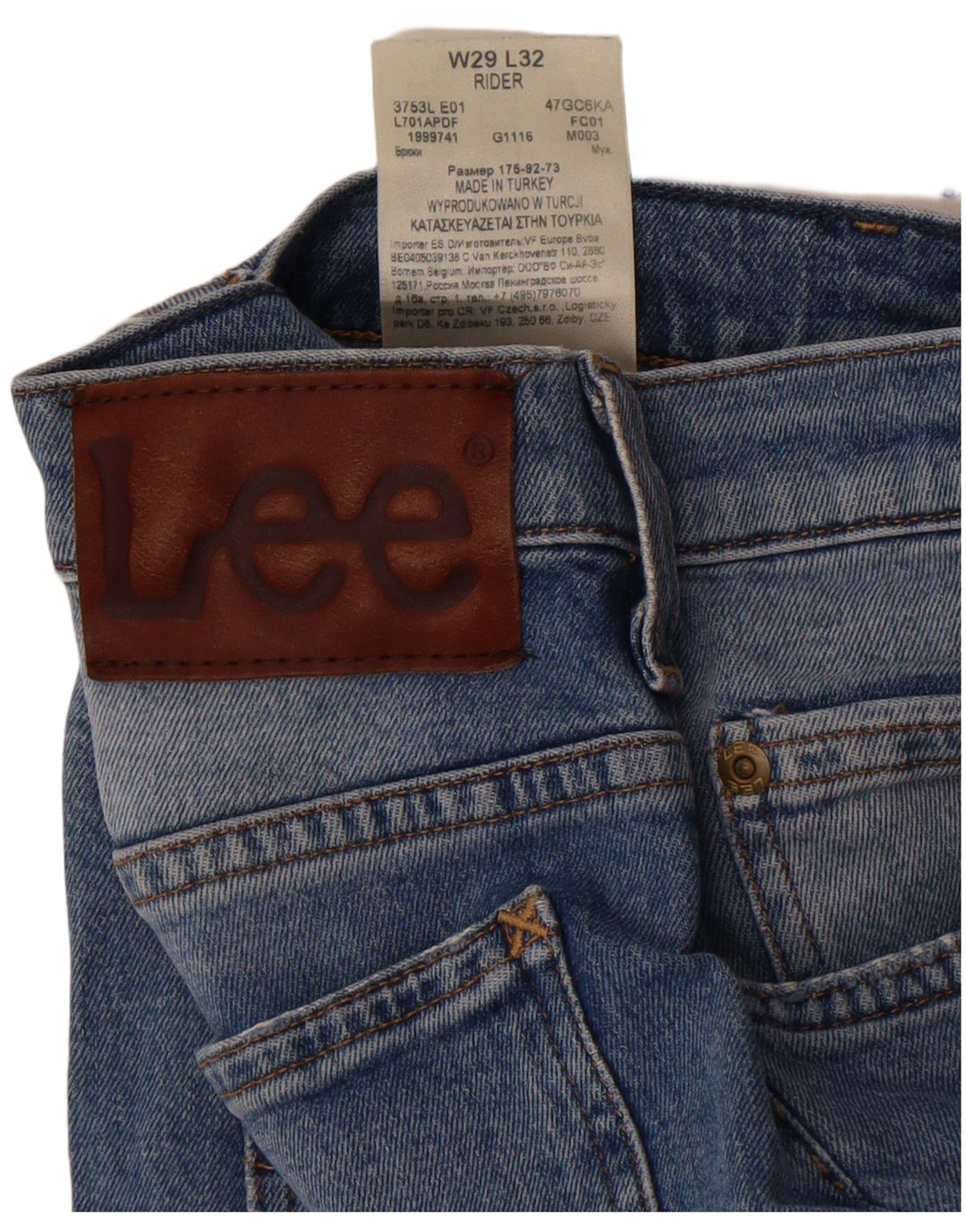Lee Herre Rider Slim Jeans W29 L32 Blå Bomuld