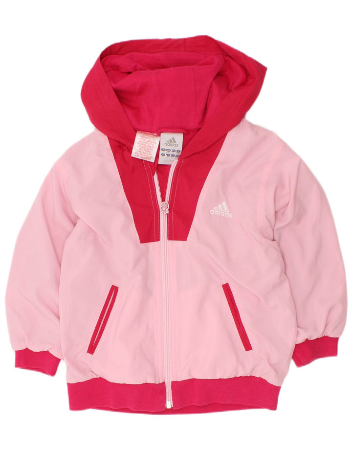 Adidas Regnjakke med hætte til piger 2-3 år Pink Colourblock Polyester