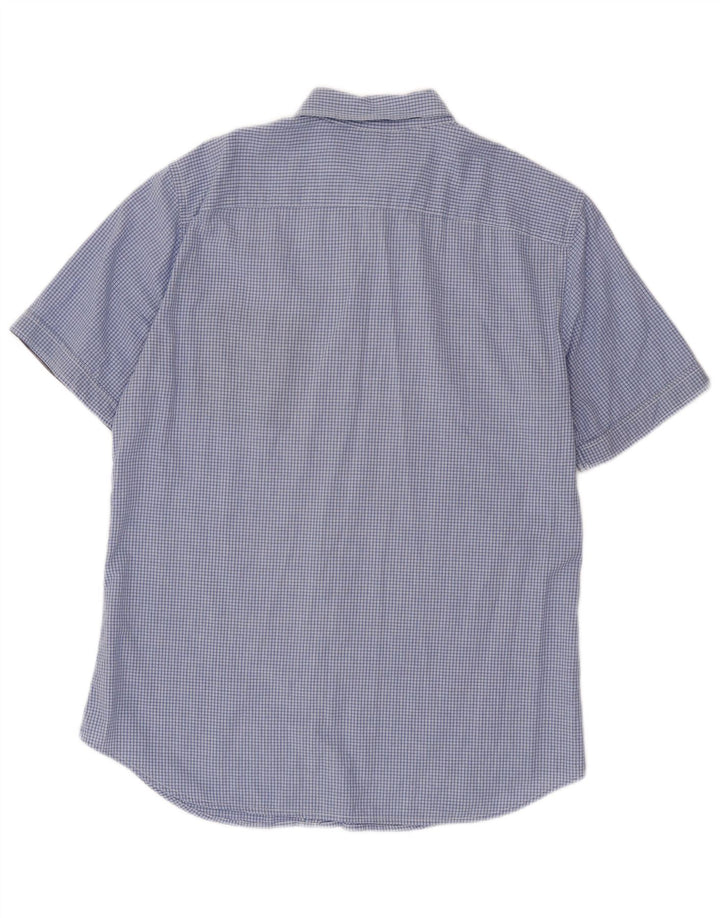 Benetton Kortærmet Herreskjorte Medium Blue Check