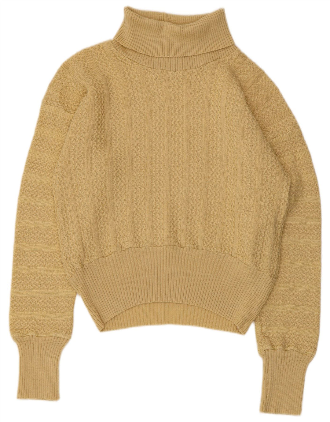 Vintage Womens Roll Neck Jumper Sweater IT 44 Medium Beige
