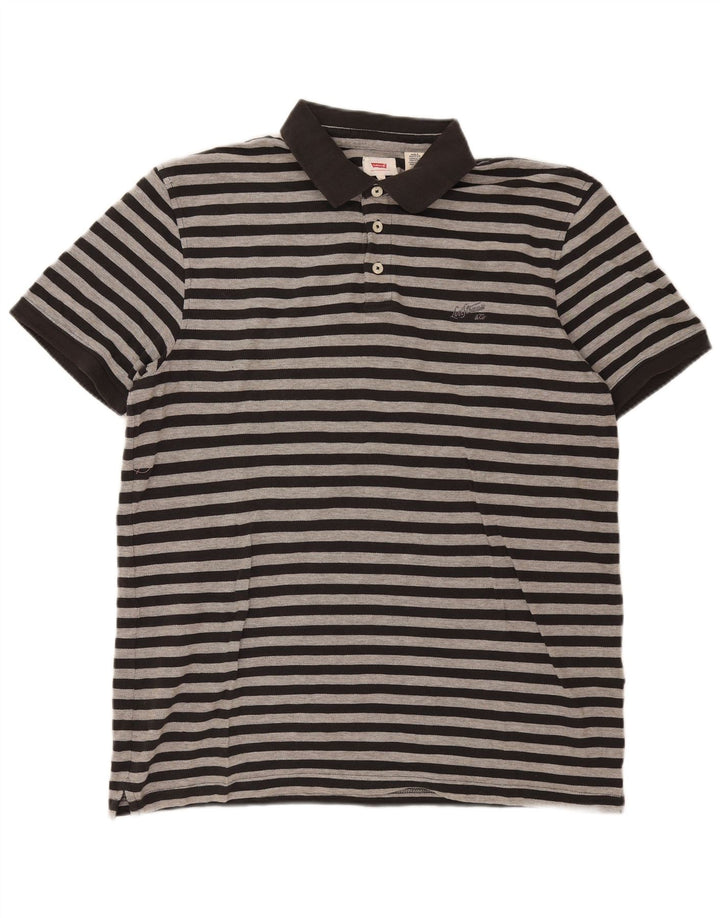 Levi's herre poloshirt XL sort stribet