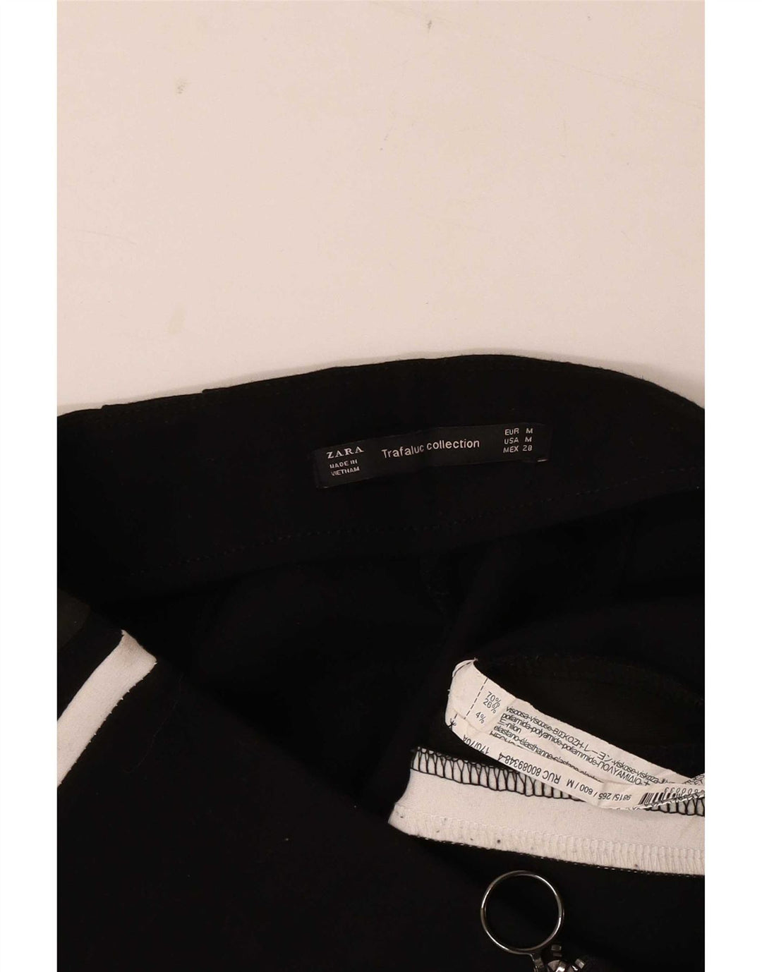 Zara Træningsdragtsbukser til kvinder UK 12 Medium Sort Colourblock Viscose