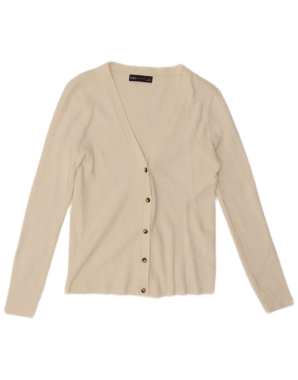 Marks & Spencer Dame Cardigan Sweater UK 14 Medium White