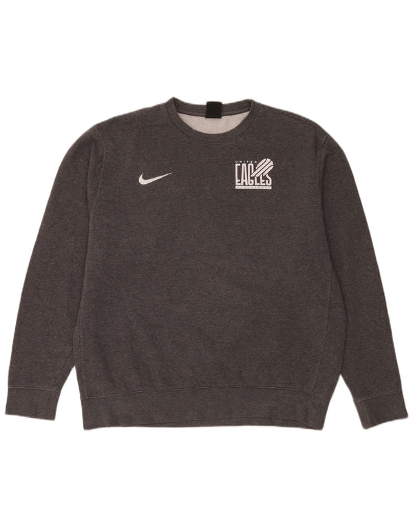 Nike Herre Eagles Grafisk Sweatshirt Jumper Stor Grå Bomuld