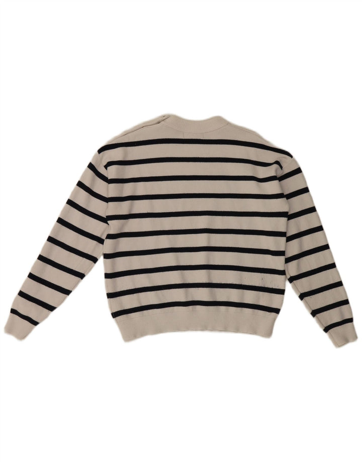 Marks & Spencer Dame sweater med rund hals DK 14 Mellem hvid stribet
