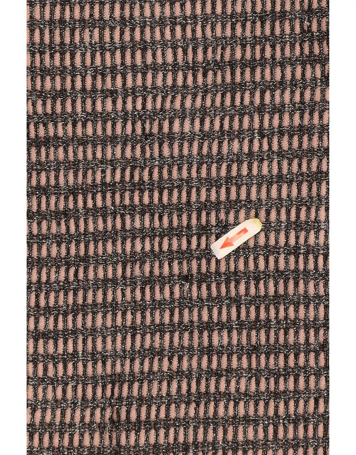 Zara Dame Oversized T-Shirt Top UK 14 Medium Sort Stribet Polyester