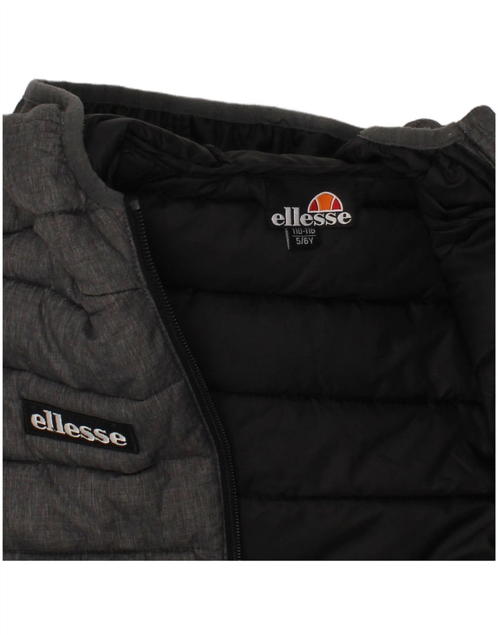 ELLESSE Boys Hooded Padded Jacket 5-6 Years Grey Polyamide