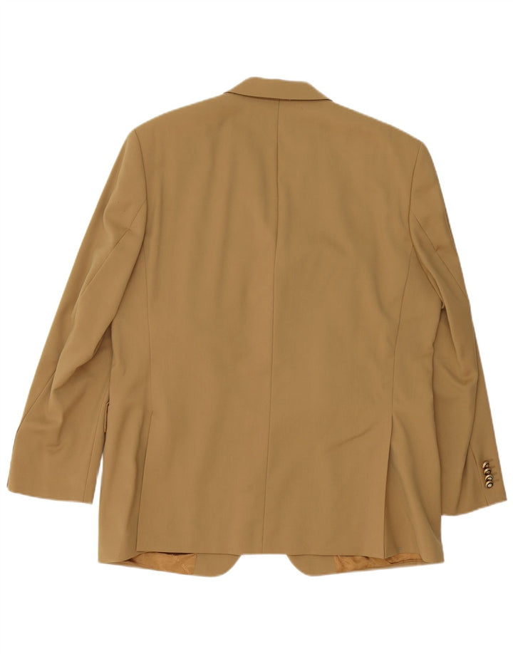 PIERRE CARDIN Herre 3-knaps blazerjakke UK 40 Large Beige Virgin Wool