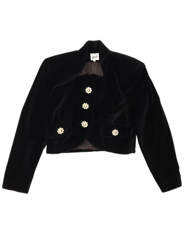 Max Dine Dame Velvet Bolero Jacket IT 44 Medium Sort Bomuld