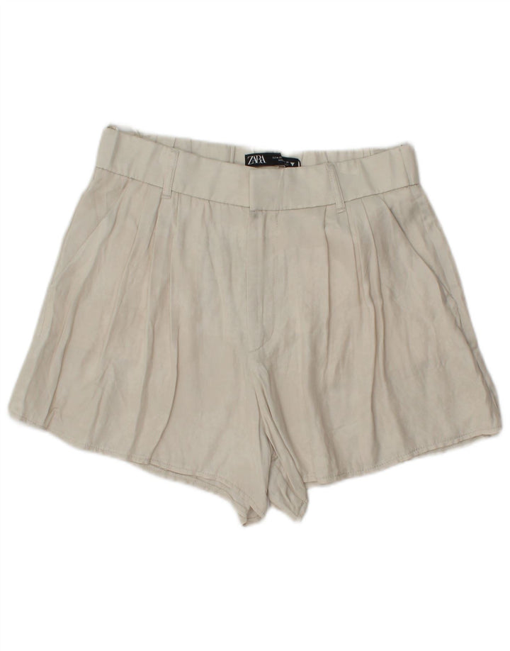 Zara Womens Pegged Chino Shorts Medium W28 Off White Viscose