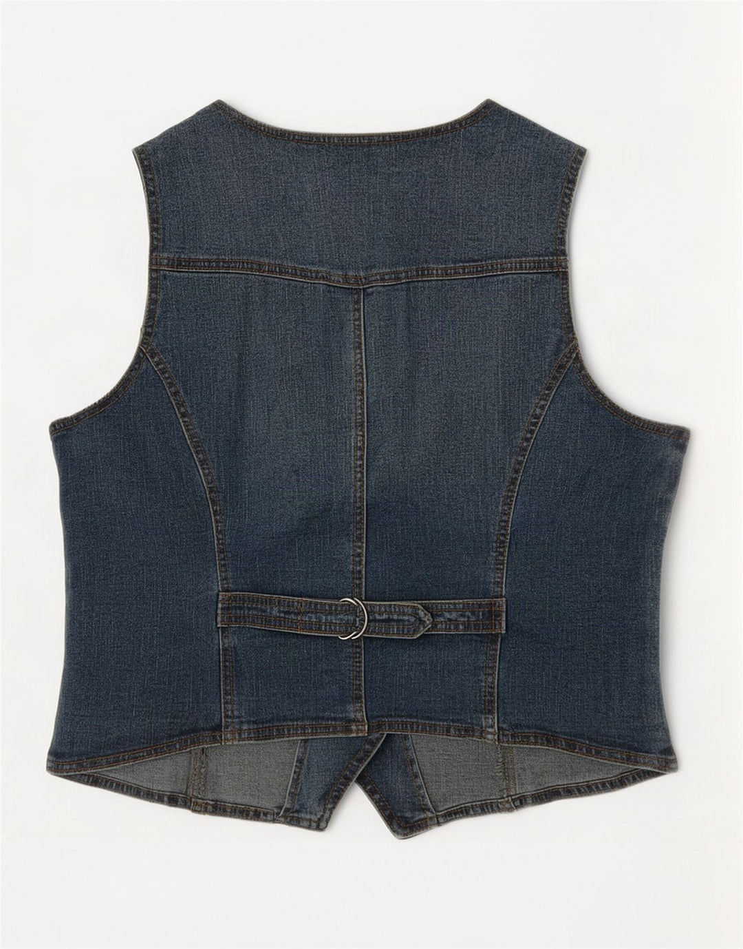 Vintage Dame denim vest EU 42 Stor Blå Bomuld