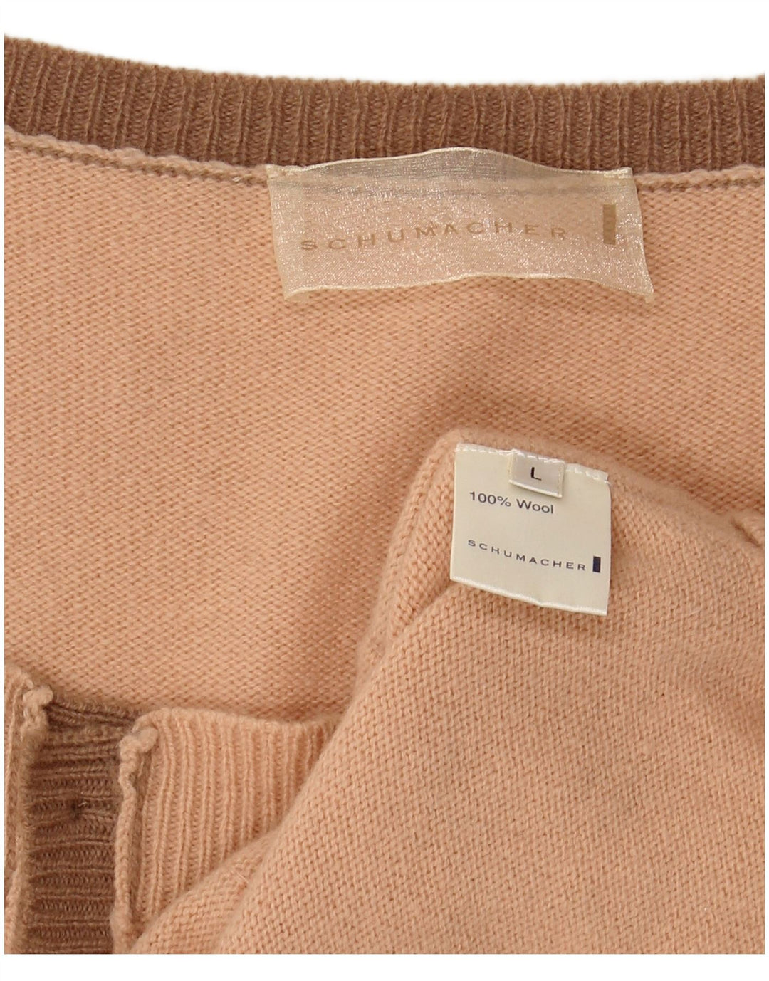 SCHUMACHER Womens Crop Ærmeløs cardigantrøje UK 14 Large Pink Uld