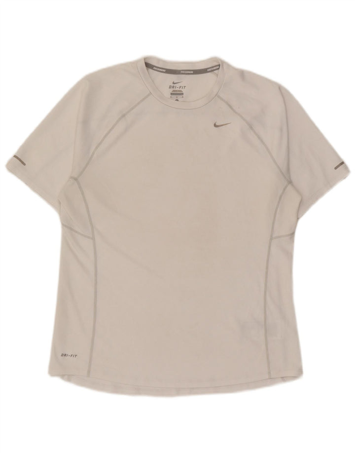 Nike Herre Dri Fit T-shirt Top Medium White Polyester