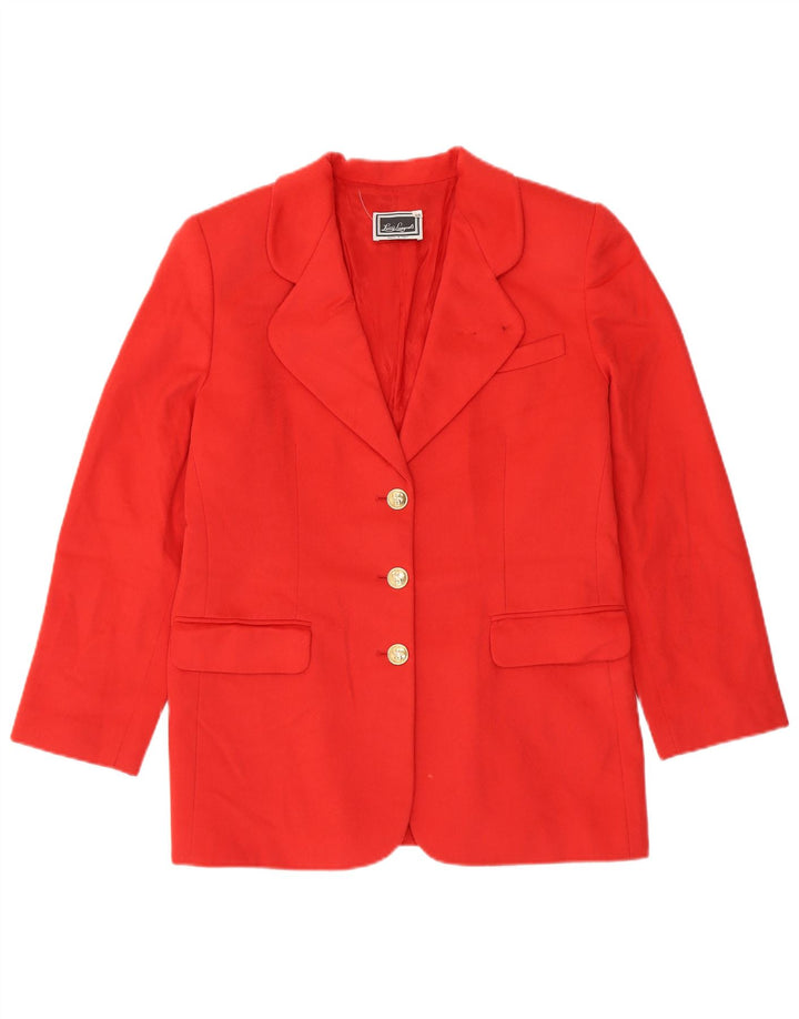 Luisa Spagnoli Dame 3-knaps blazerjakke IT 46 Large Red Virgin Wool