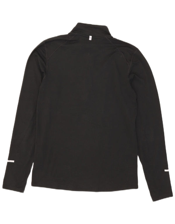 Nike Mens Dri Fit Zip Neck Pullover Tracksuit Top Small Black Polyester