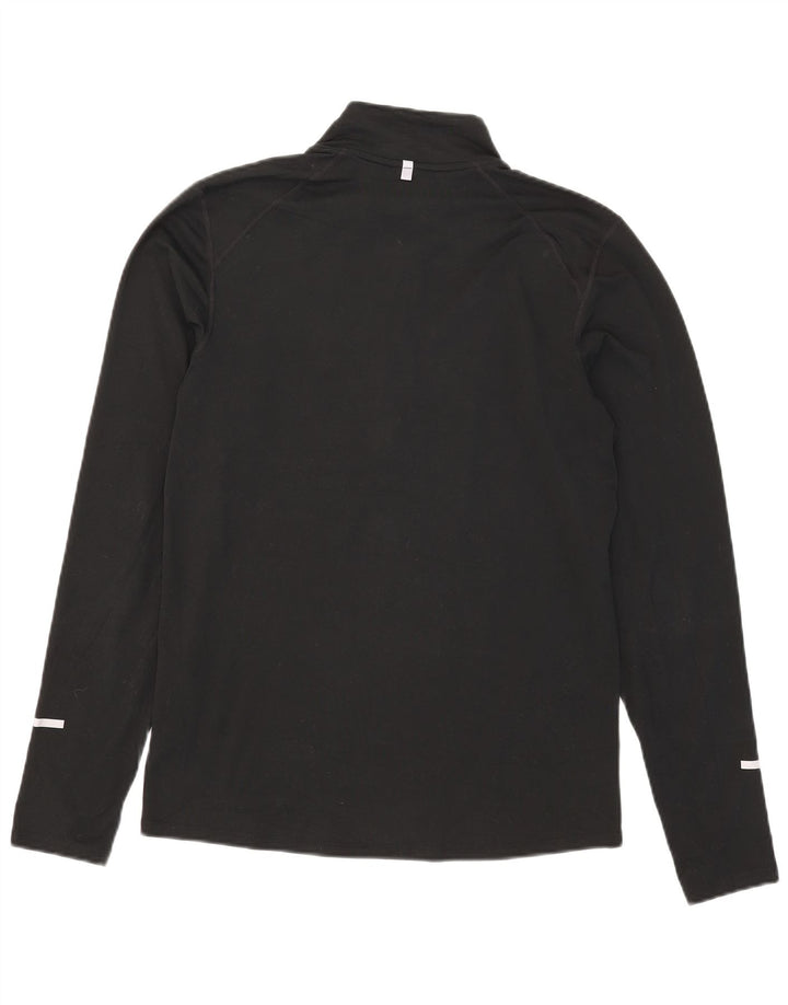 Nike Herre Dri Fit Pullover med lynlås-hals Træningsdragt Top Lille sort polyester