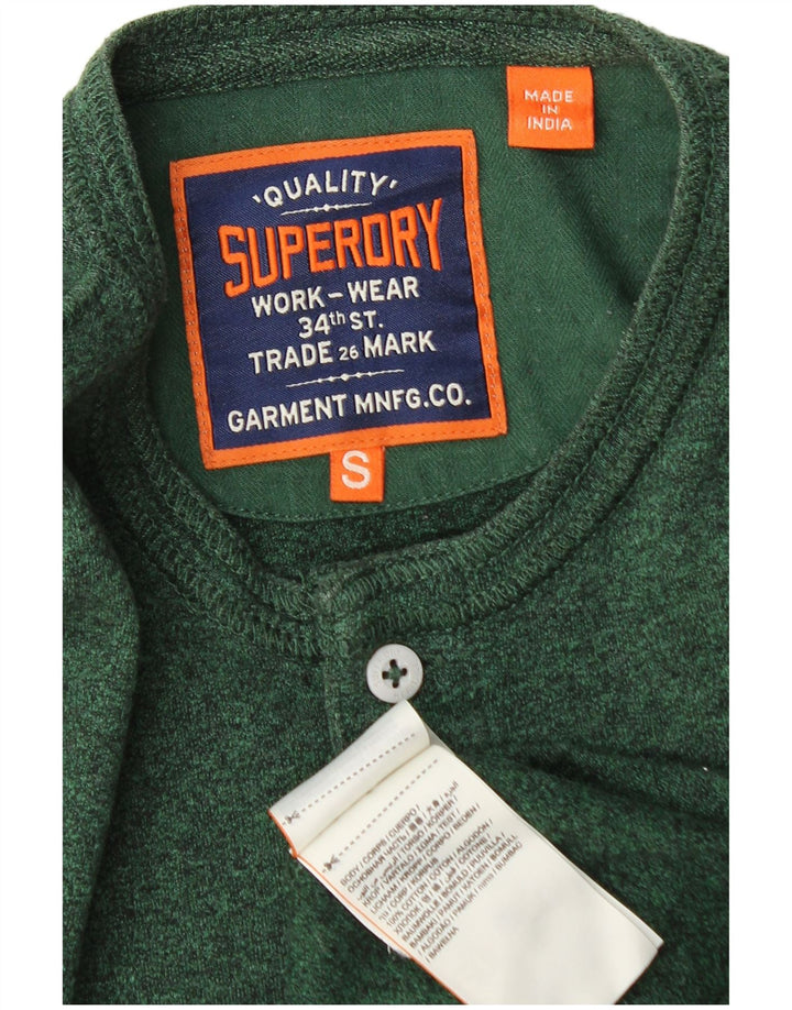 Superdry Herre Top Langærmet Lille Grøn Flecked Bomuld