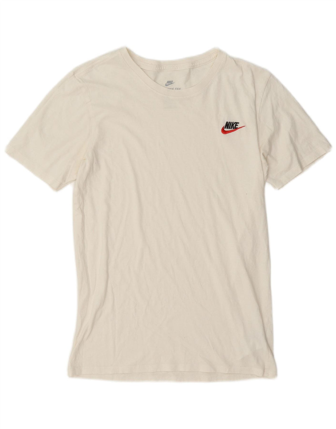 Nike T-shirt med atletisk snit til mænd, lille hvid bomuld