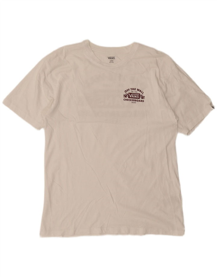 Vans Herre Grafisk T-Shirt Top Stor Hvid Bomuld