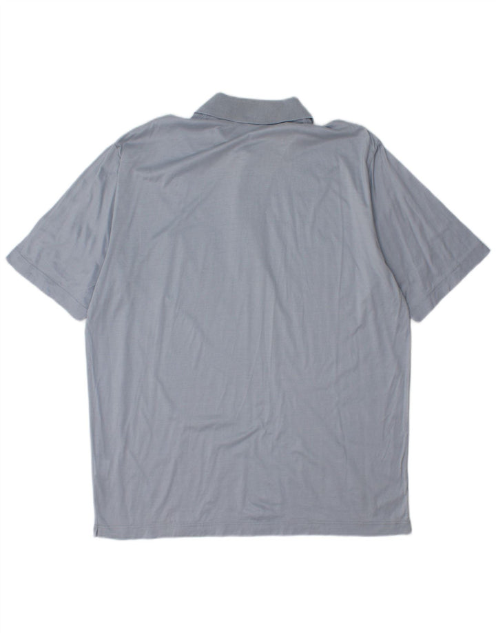 Corneliani herre poloshirt XL blå bomuld