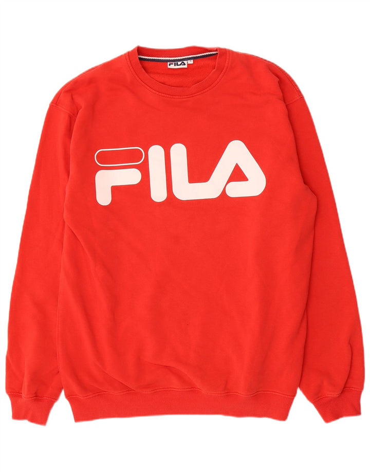 Fila Herre grafisk sweatshirt Jumper Medium Rød Bomuld