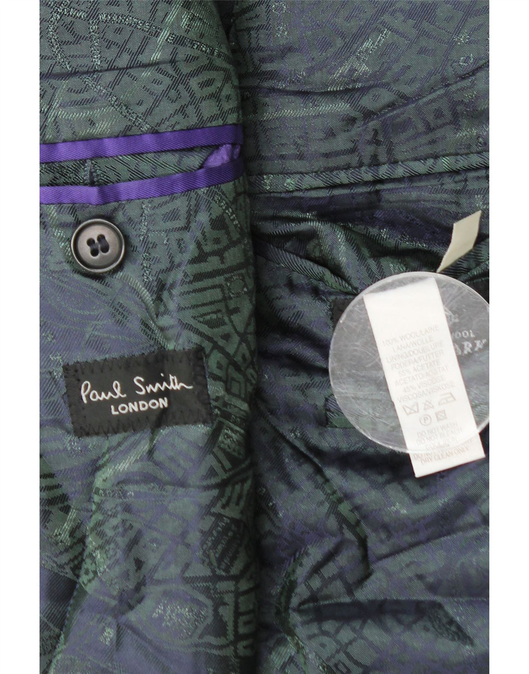 Paul Smith Herre 3-knaps blazerjakke UK 40 Stor marineblå Gingham Wool