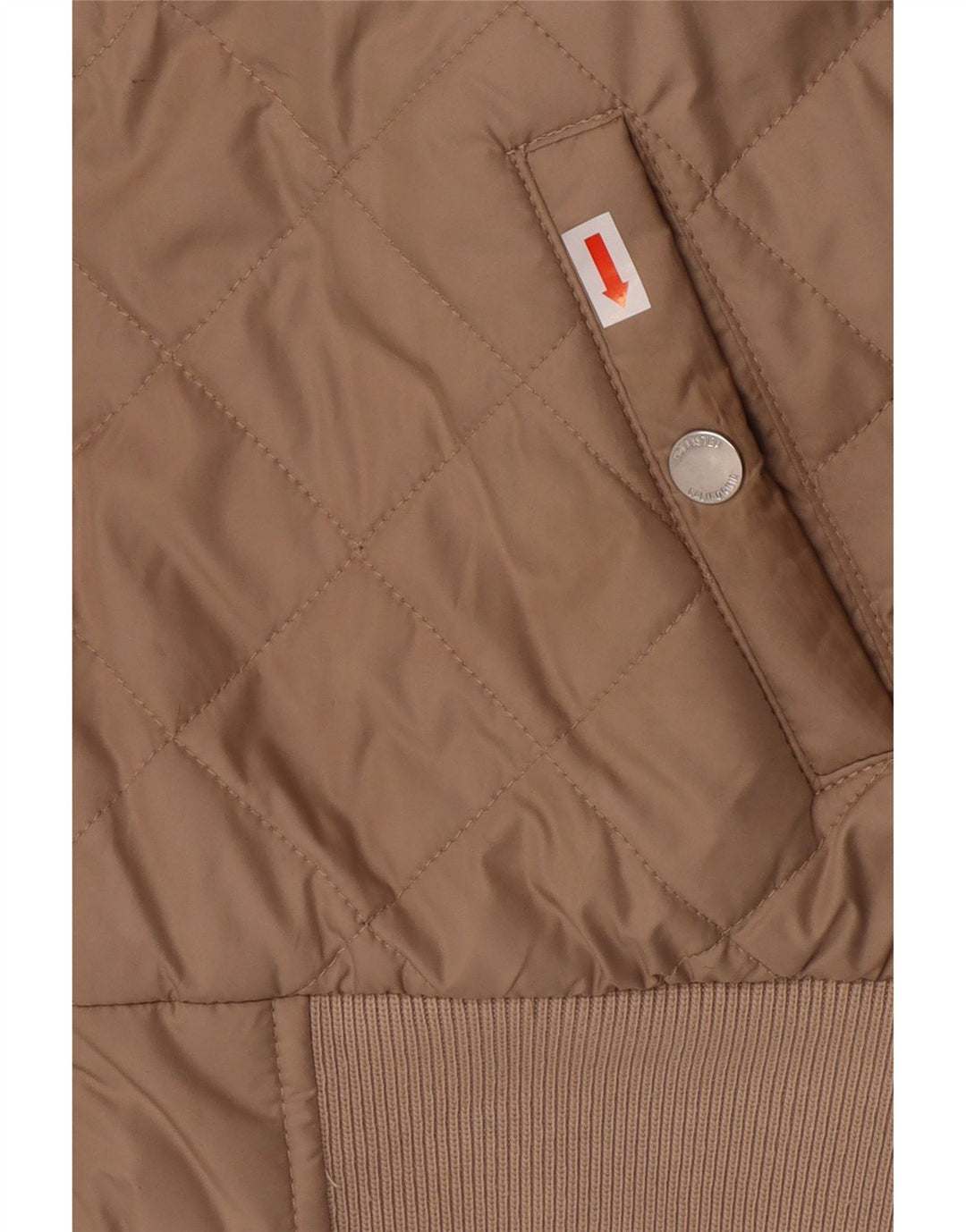 HOLLISTER Kviltet hættejakke til kvinder UK 10 Small Beige Polyester