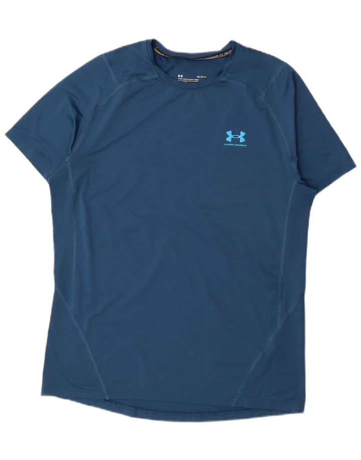 Under Armour Herre Heat Gear T-Shirt Top Stor Blå