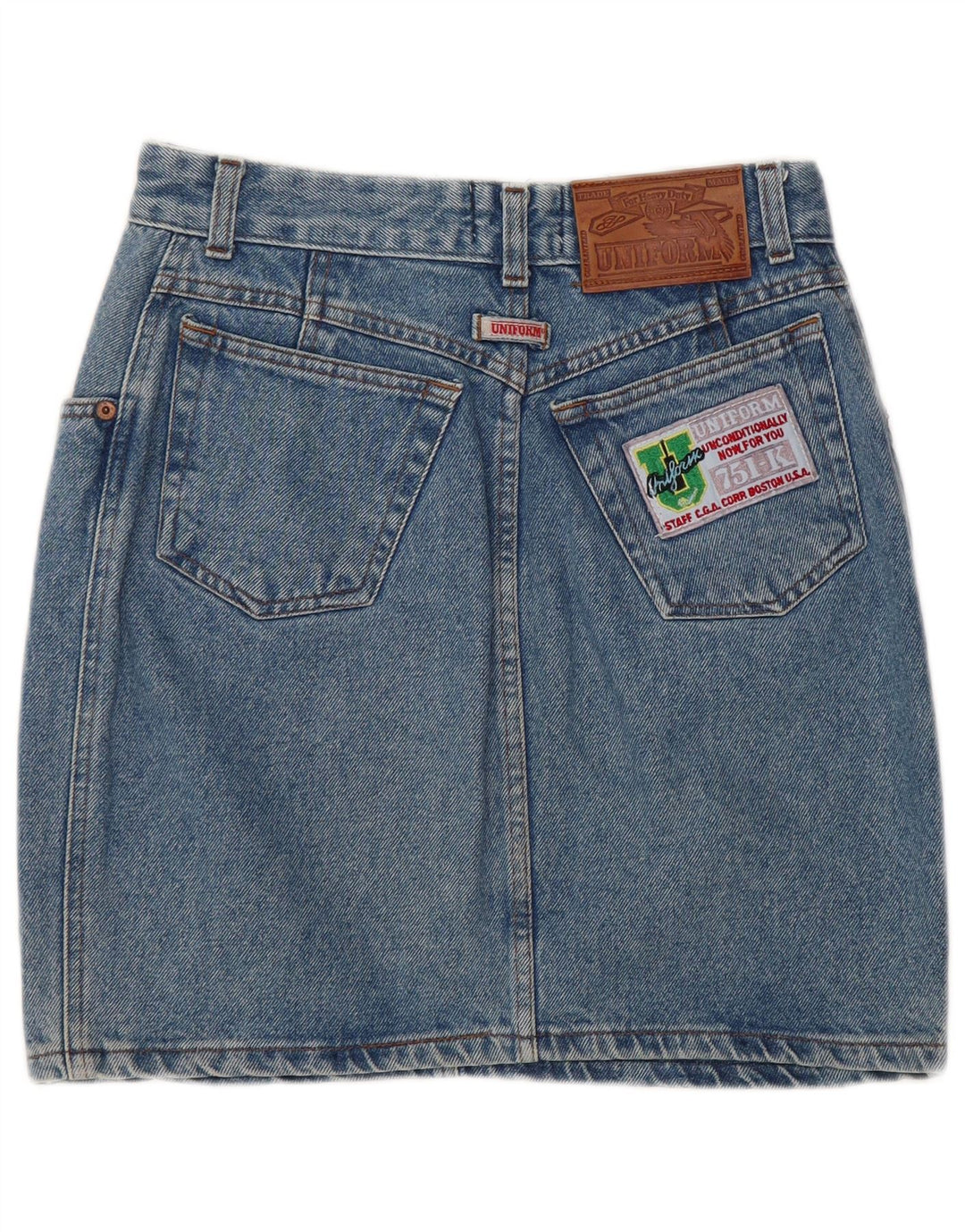 Uniform Dame Denim Nederdel W28 Medium Blue Bomuld