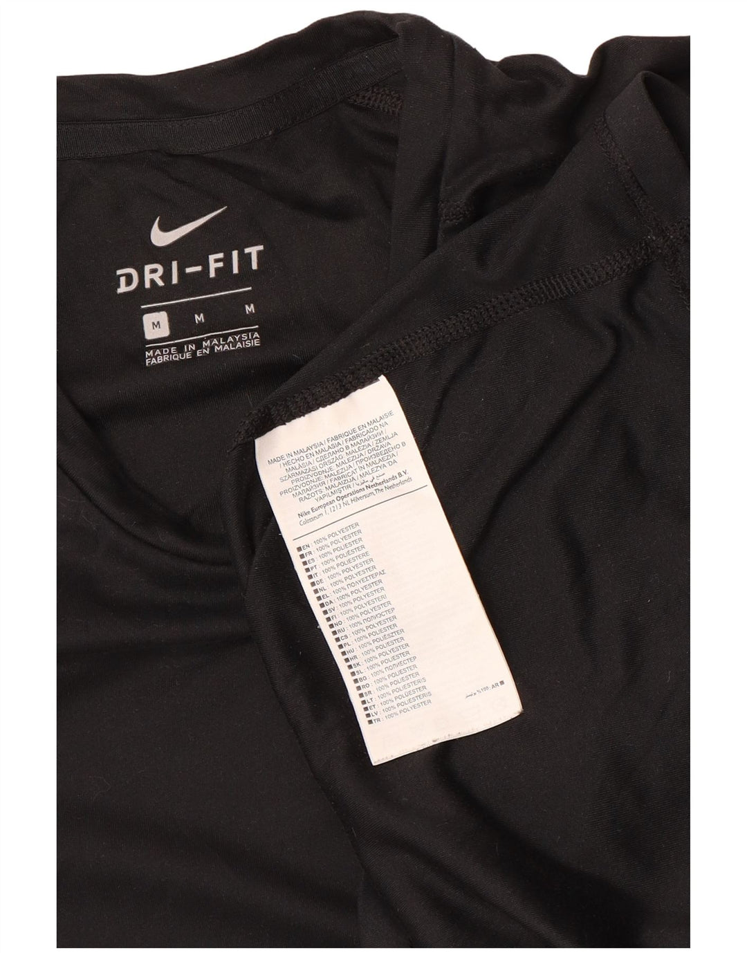 Nike Herre Dri Fit T-Shirt Top Medium Sort Polyester