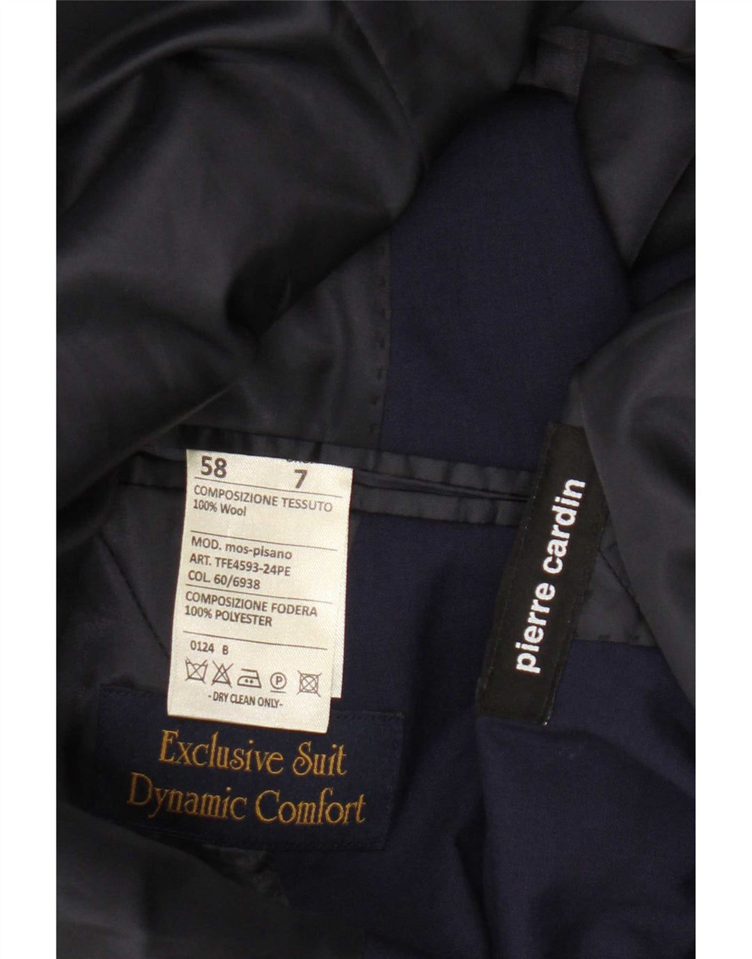 Pierre Cardin Herre 2-knaps blazerjakke UK 40 Stor marineblå uld