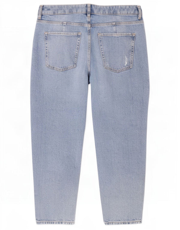 Marks & Spencer Dame Distressed Tapered Jeans UK 14 Large W34 L24 Blue