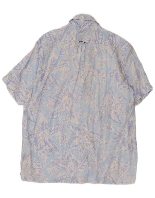 Crew Clothing Herre kortærmet skjorte Medium Blue Floral Linen