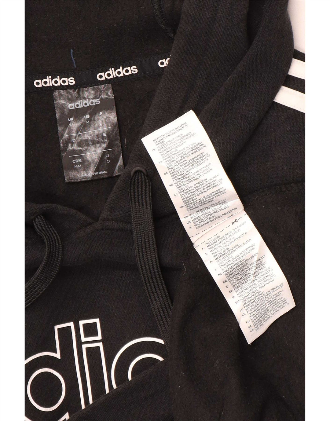 Adidas Grafisk hættetrøje til mænd mellem sort bomuld