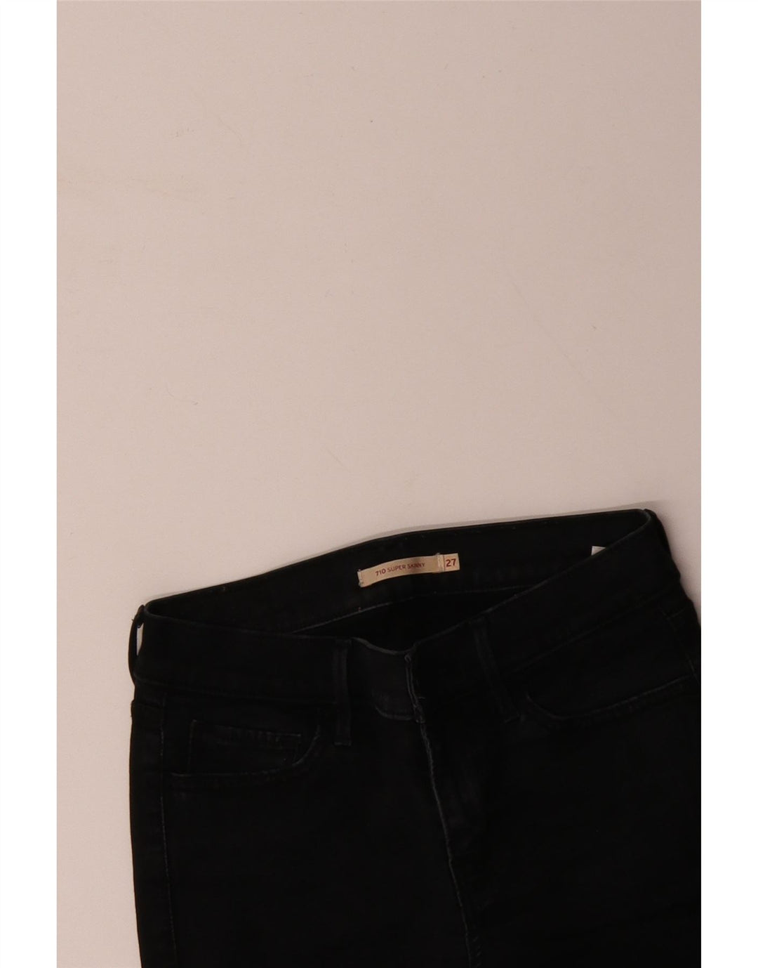 LEVI'S Dame 710 Super Skinny Jeans W27 L28 Sort Bomuld