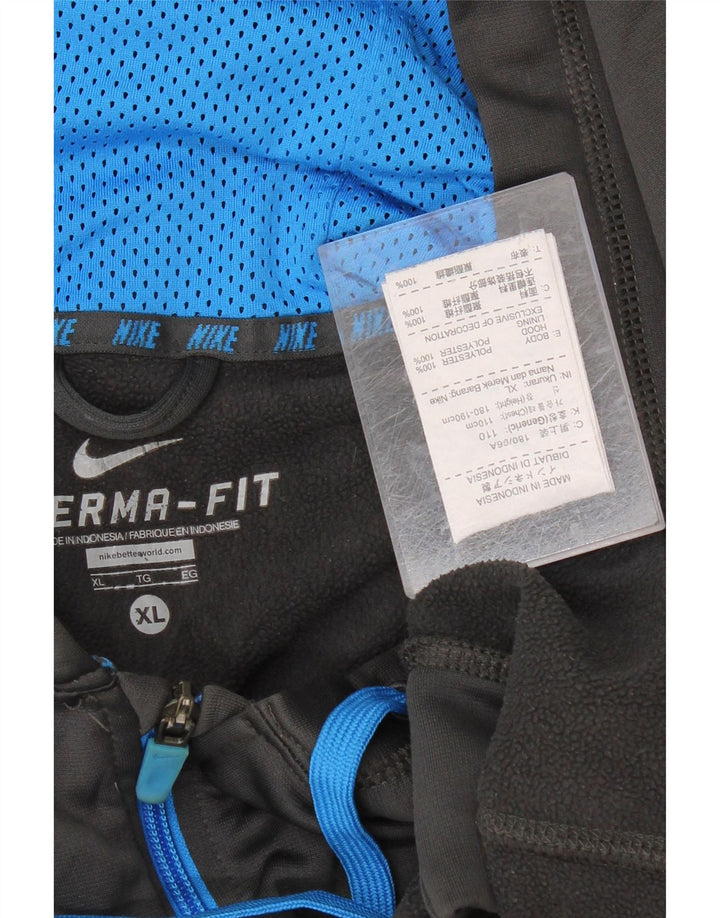 NIKE Mens Therma-Fit Zip Hoodie Sweater XL Grey Polyester