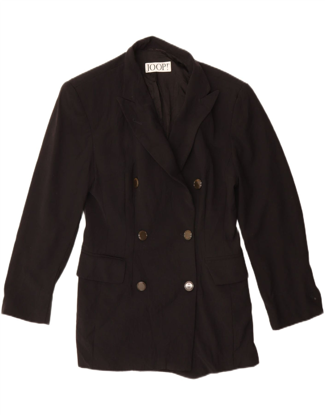 Joop Dame Dobbeltradet Blazer Jakke IT 42 Medium Sort Virgin Wool