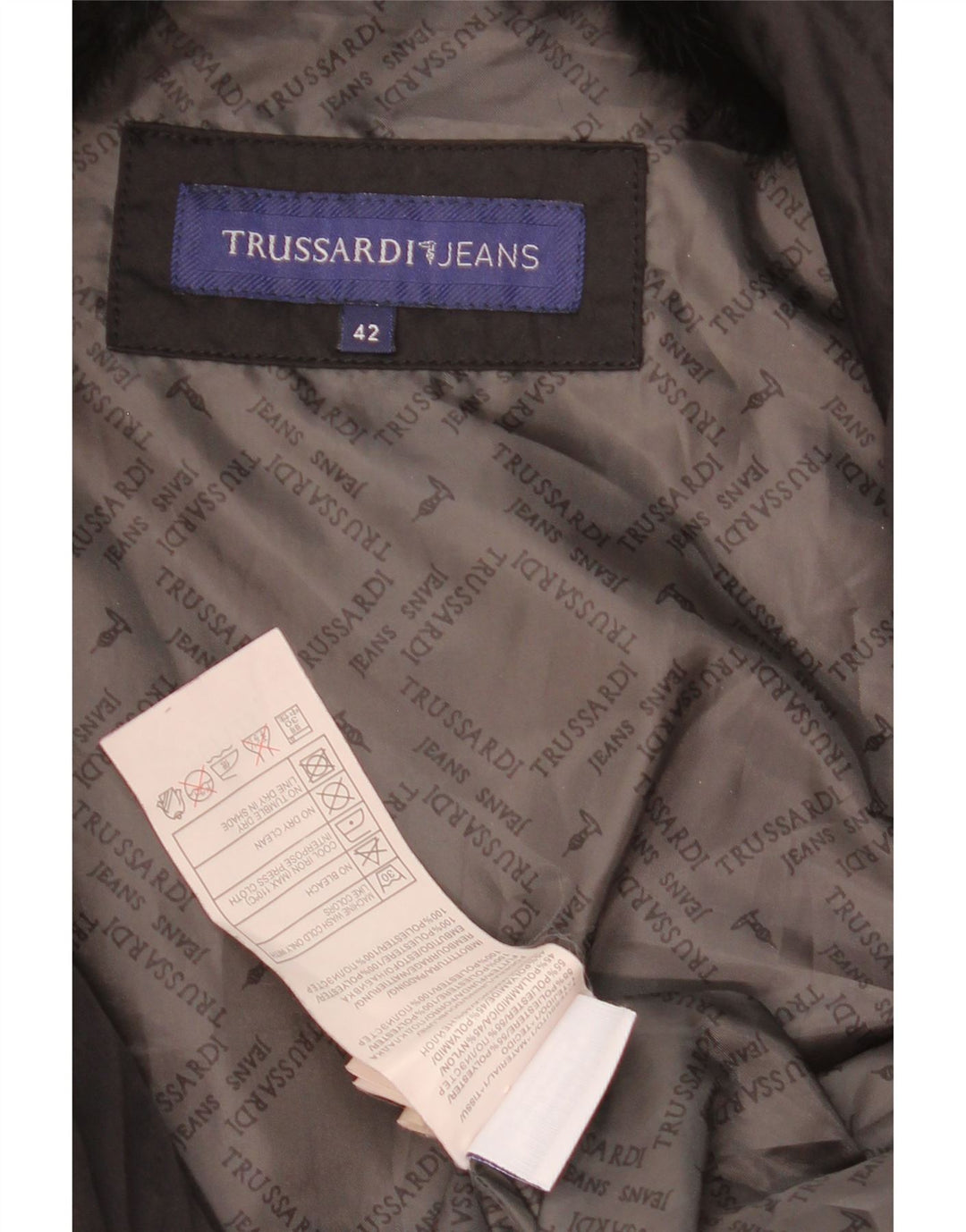 Trussardi Jeans Dame Crop Polstret Jakke IT 42 Medium Sort Polyester