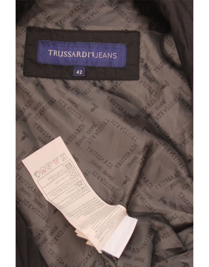 Trussardi Jeans Dame Crop Polstret Jakke IT 42 Medium Sort Polyester