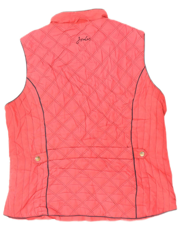 JOULES Dame Quiltet Gilet UK 16 Large Rød Polyester