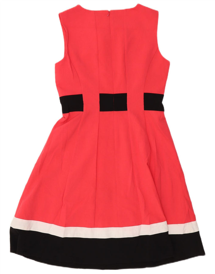 Calvin Klein Dame Ærmeløs A-Line Kjole US 6 Medium Red Colourblock