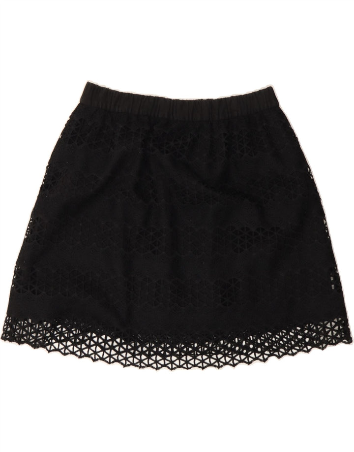 BENETTON Womens Mini Skirt Medium W28  Black Geometric Polyester Vintage Benetton and Second-Hand Benetton from Messina Hembry 
