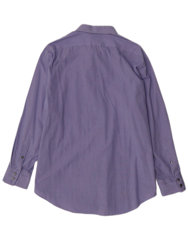 CALVIN KLEIN Mens Slim Fit Shirt Size 17 1/2 XL Blue Check Cotton