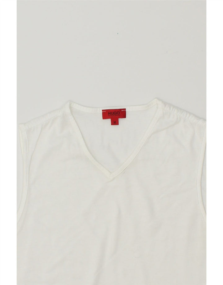HUGO BOSS Womens Vest Top UK 12 Medium White Cotton Vintage Hugo Boss and Second-Hand Hugo Boss from Messina Hembry 