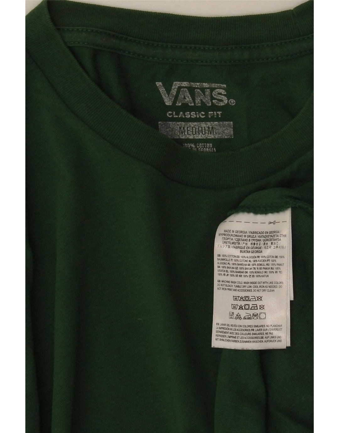 VANS Herre Classic Fit T-Shirt Top Medium Grøn Bomuld