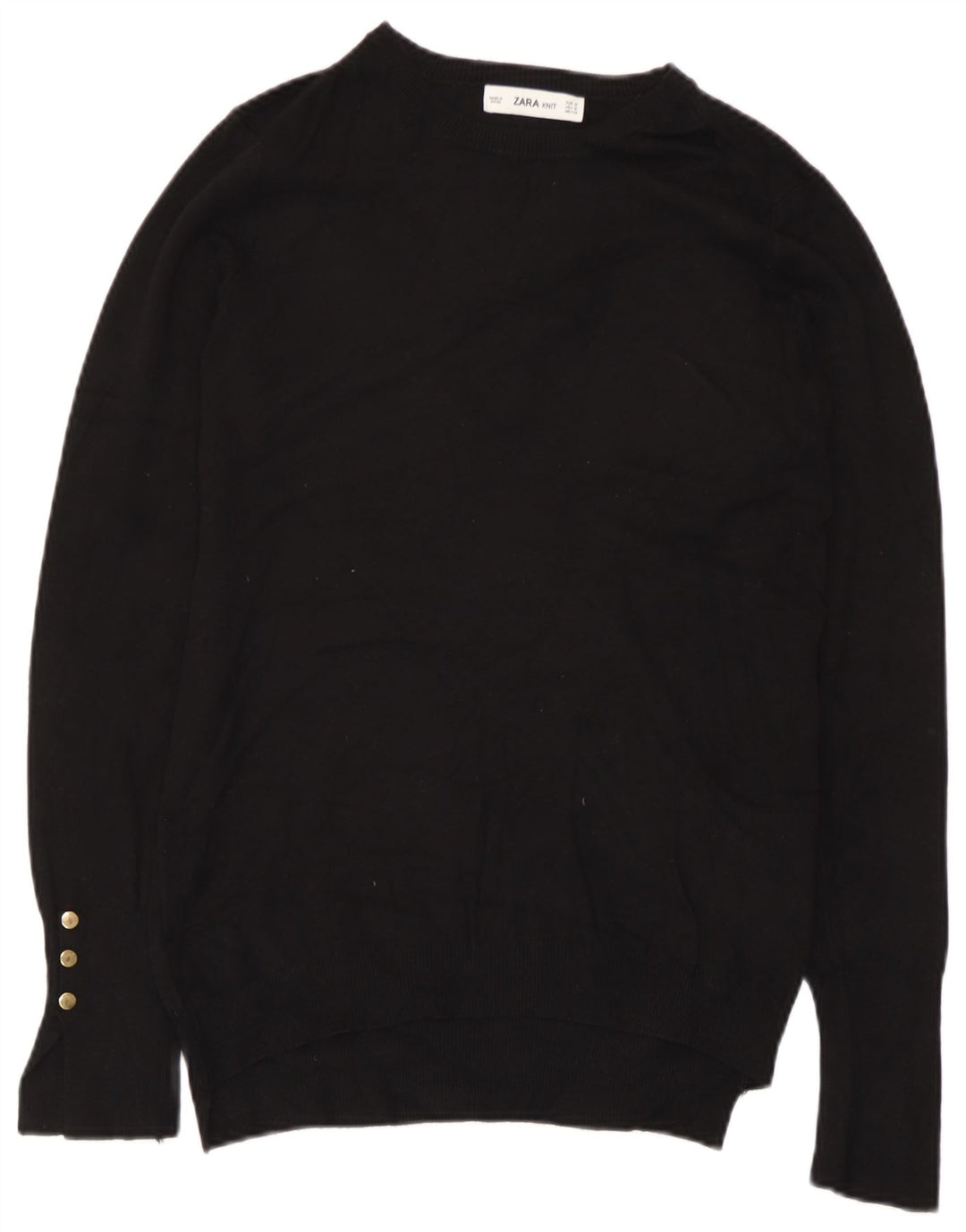 Zara Dame Boat Neck Jumper Sweater UK 12 Medium Black