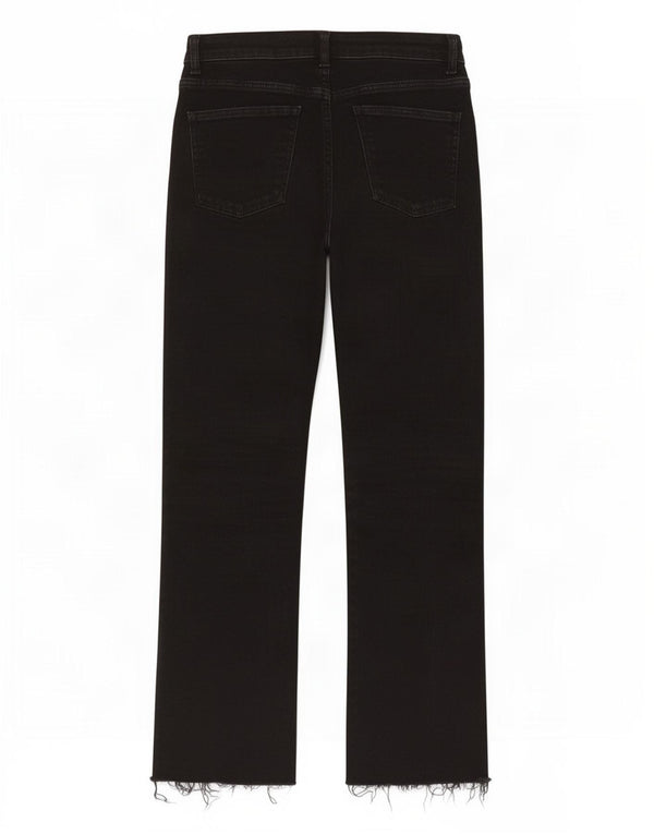 Zara Womens Crop Straight Jeans EU 38 Small W28 Black