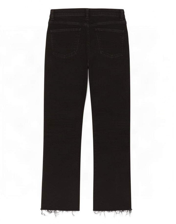 Zara Womens Crop Straight Jeans EU 38 Small W28 Black