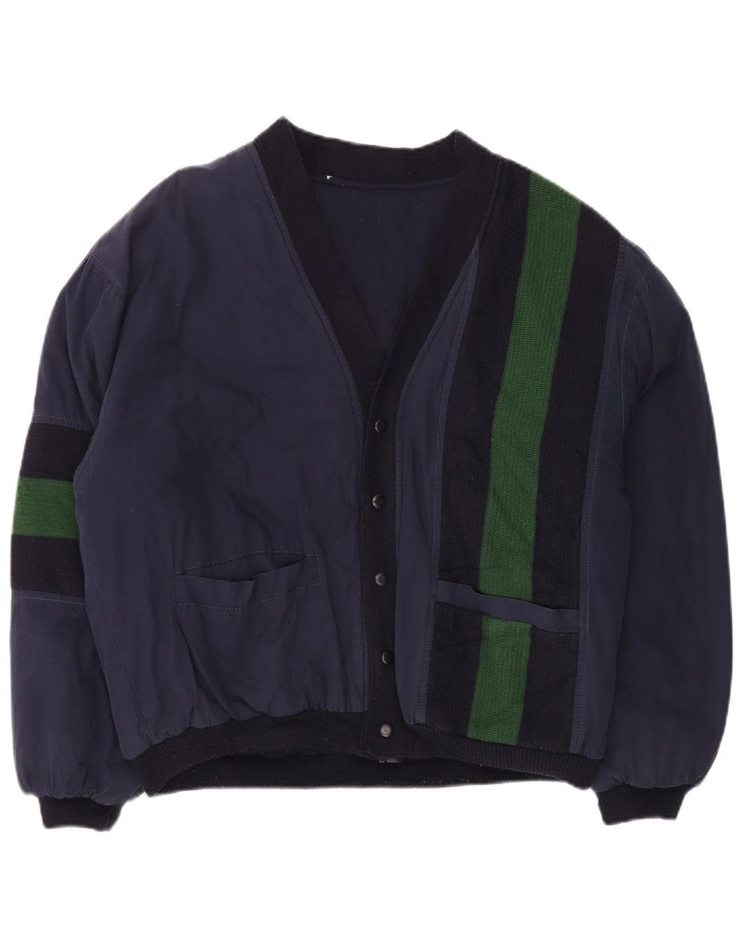 VINTAGE Bomberjakke til mænd UK 42 XL Navy Blue Colourblock